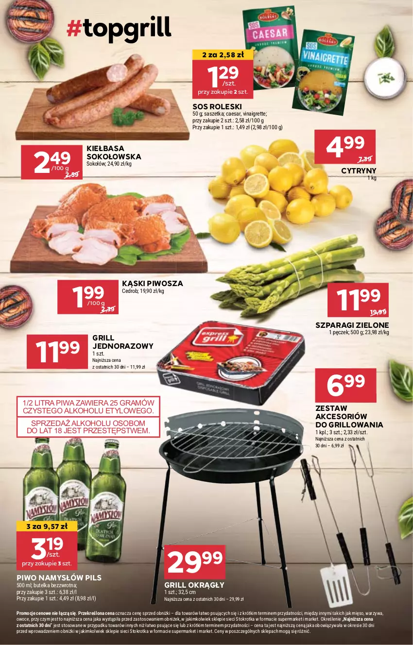 Gazetka promocyjna Stokrotka - Market - ważna 09.05 do 15.05.2024 - strona 9 - produkty: Cytryny, Gra, Grill, Kiełbasa, Namysłów, Piwa, Piwo, Sok, Sos