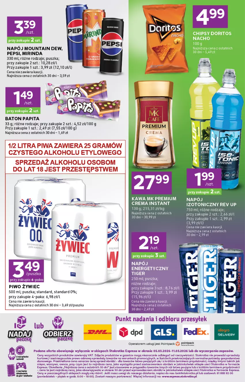Gazetka promocyjna Stokrotka - Stokrotka Express - ważna 05.03 do 11.03.2026 - strona 6 - produkty: Baton, Gra, Kawa, Mięso, Mirinda, O nas, Owoce, Pepsi, Piwa, Piwo, Wagi, Warzywa
