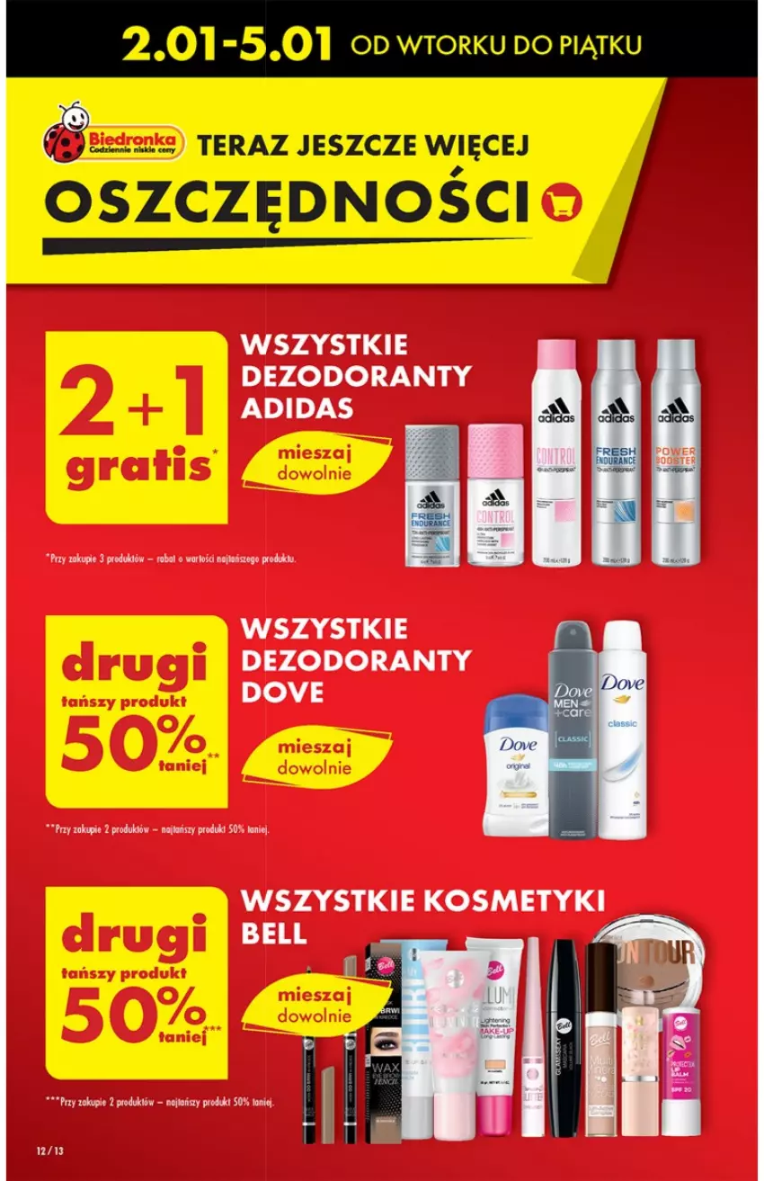 Gazetka promocyjna Biedronka - Od Czwartku - ważna 04.01 do 10.01.2024 - strona 12 - produkty: Adidas, Dezodorant, Dove, Fa, Tera