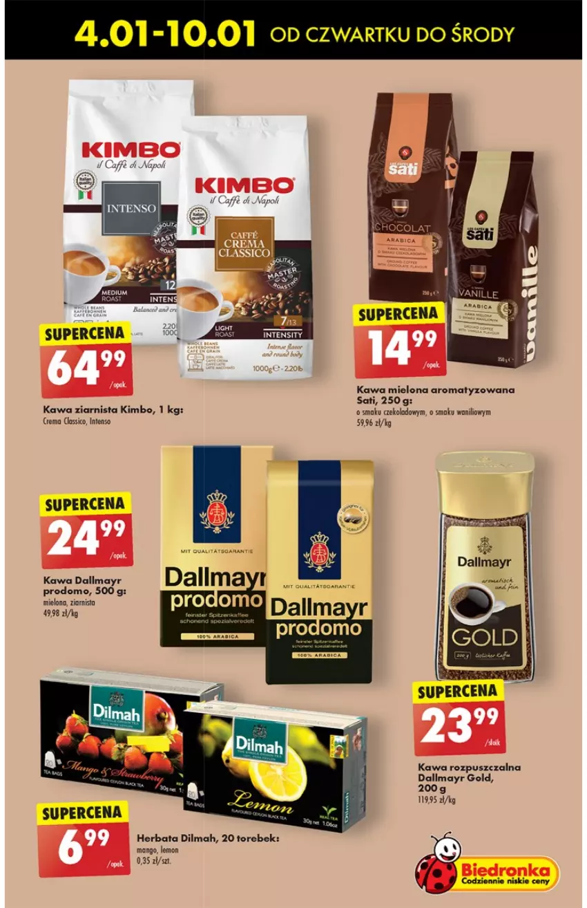 Gazetka promocyjna Biedronka - Od Czwartku - ważna 04.01 do 10.01.2024 - strona 53 - produkty: Dallmayr, Dilmah, Fa, Herbata, Kawa, Kawa mielona, Kawa rozpuszczalna, Kawa ziarnista, Mango