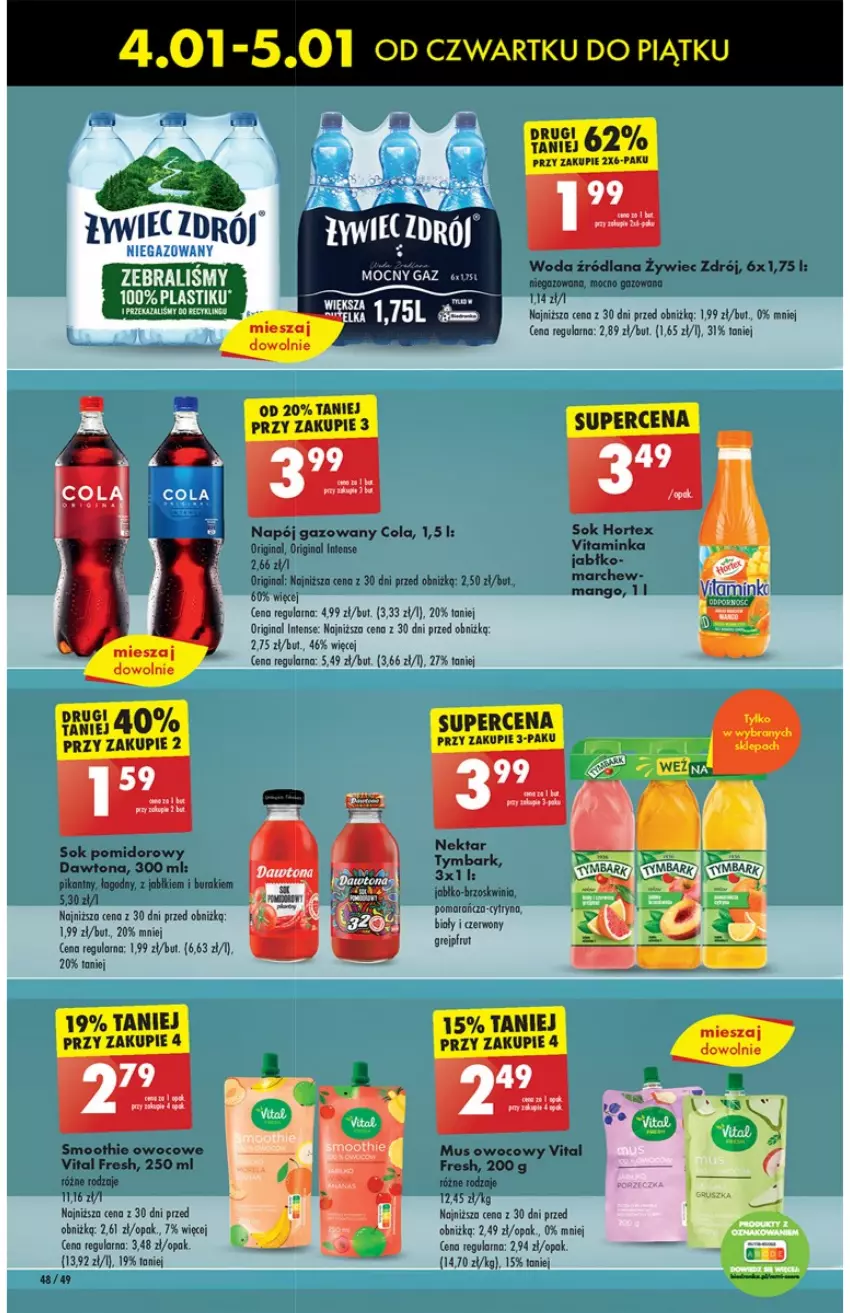 Gazetka promocyjna Biedronka - Od Czwartku - ważna 04.01 do 10.01.2024 - strona 56 - produkty: Buraki, Dawtona, Gin, Grejpfrut, Hortex, Inka, LANA, LG, Mus, Napój, Napój gazowany, Nektar, Sok, Sok pomidorowy, Woda