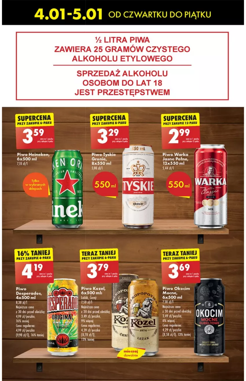 Gazetka promocyjna Biedronka - Od Czwartku - ważna 04.01 do 10.01.2024 - strona 59 - produkty: Desperados, Fa, Gra, Heineken, Koc, Okocim, Piwa, Piwo, Warka