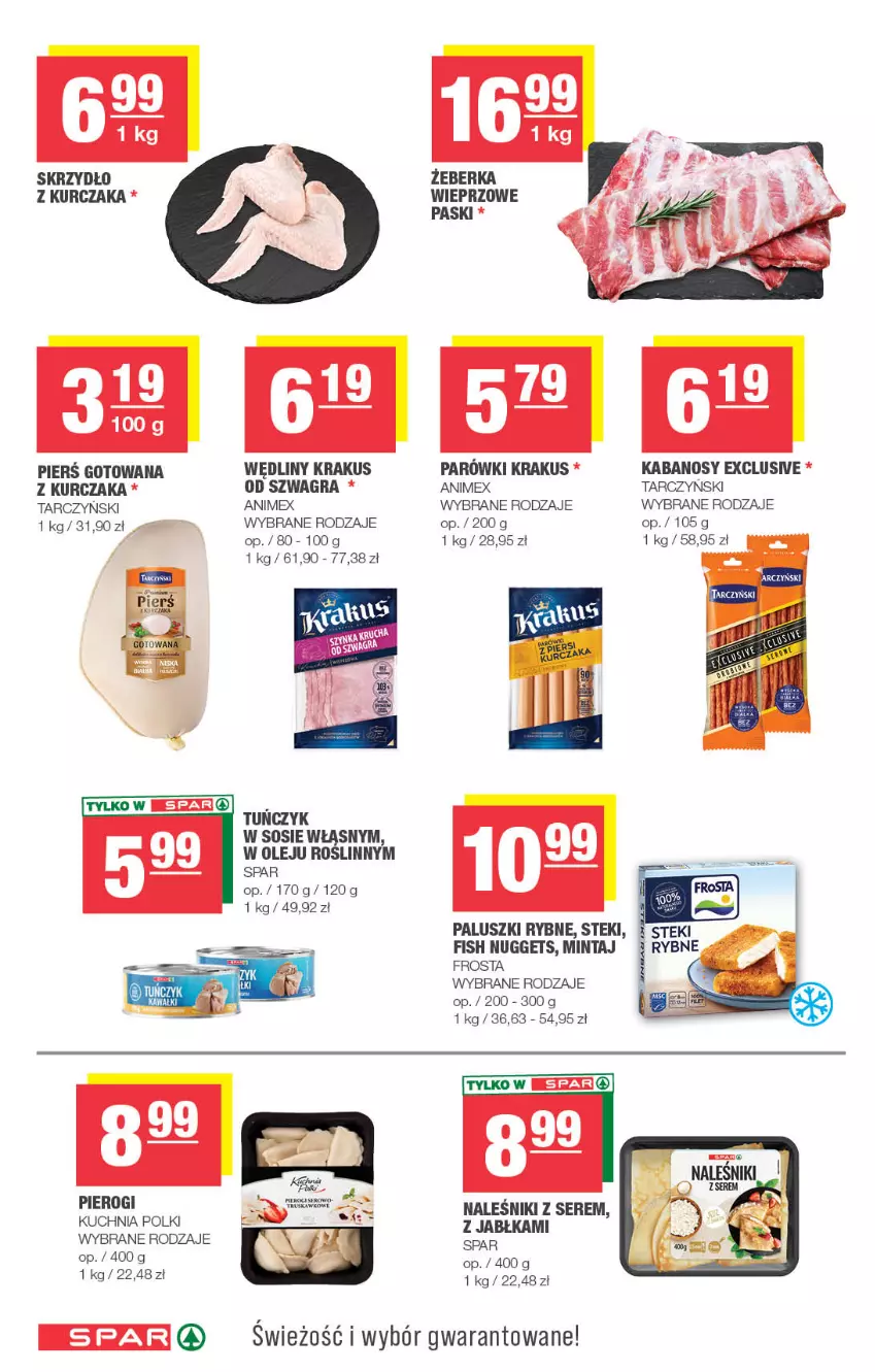 Gazetka promocyjna Spar - Spar - ważna 12.08 do 23.08.2026 - strona 4 - produkty: Frosta, Gra, Jabłka, Kabanos, Kawa, Krakus, Kuchnia, Kurczak, Mintaj, Naleśniki, Olej, Paluszki rybne, Pierogi, Ser, Sos, Stek, Tarczyński