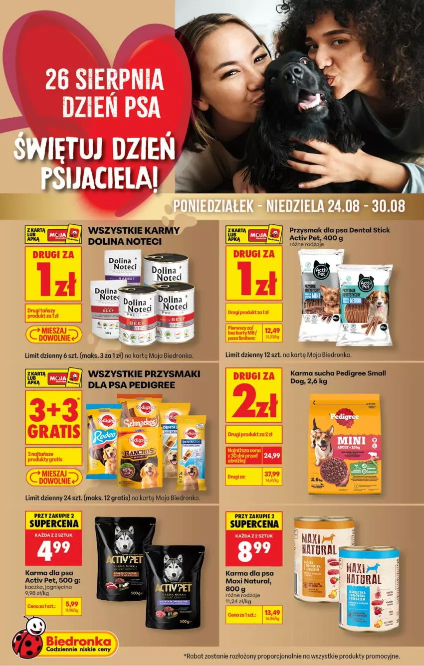 Gazetka promocyjna Biedronka - Gazetka - ważna 24.08 do 31.08.2026 - strona 1 - produkty: Gra, Kaczka, Pedigree, Por, Przysmak dla psa, Przysmaki