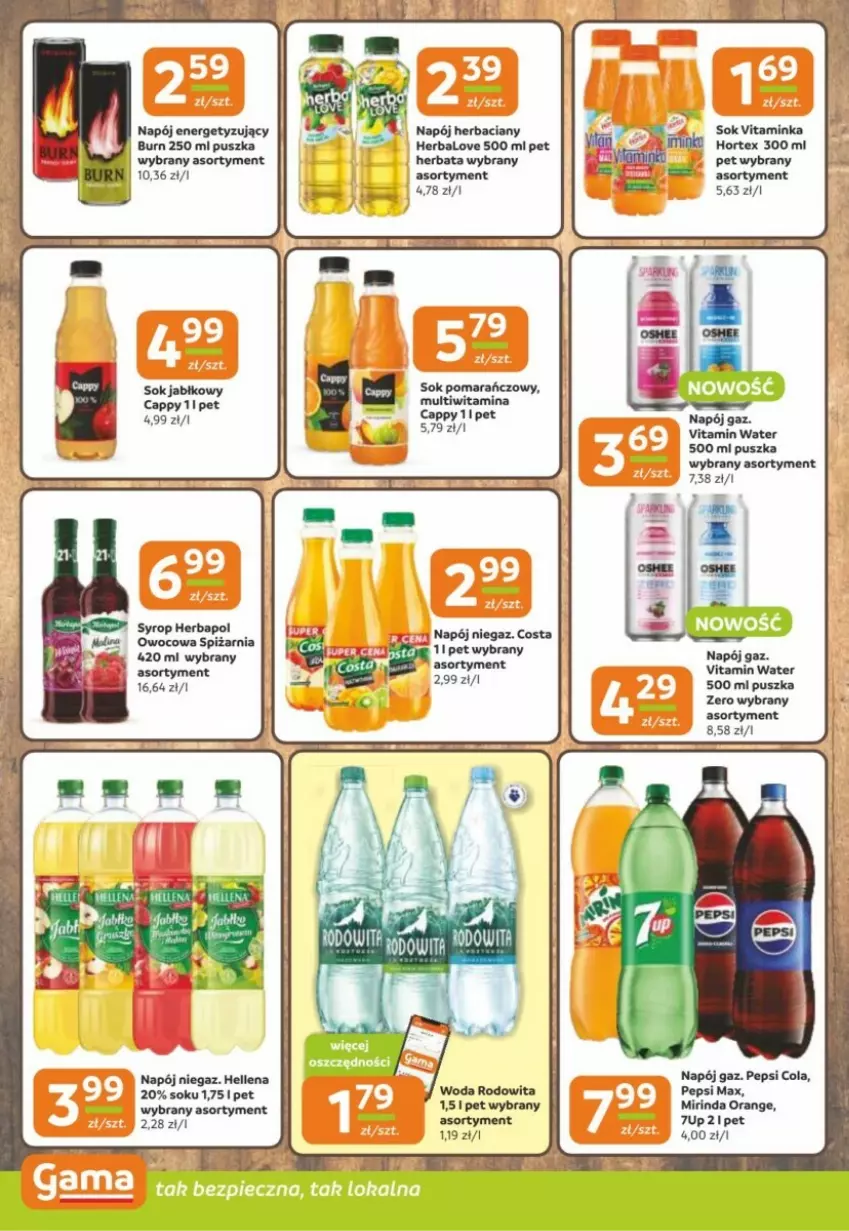 Gazetka promocyjna Gama - ważna 12.11 do 26.11.2024 - strona 2 - produkty: 7up, Cappy, Hellena, Herbapol, Herbata, Hortex, Inka, Mirinda, Napój, Pepsi, Pepsi max, Sok, Sok pomarańczowy, Syrop