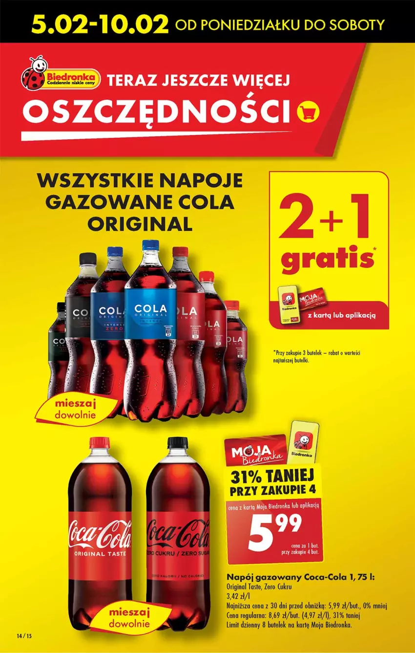 Gazetka promocyjna Biedronka - Od poniedzialku - ważna 05.02 do 10.02.2024 - strona 14 - produkty: Coca-Cola, Gin, Napój, Napój gazowany, Napoje, Tera