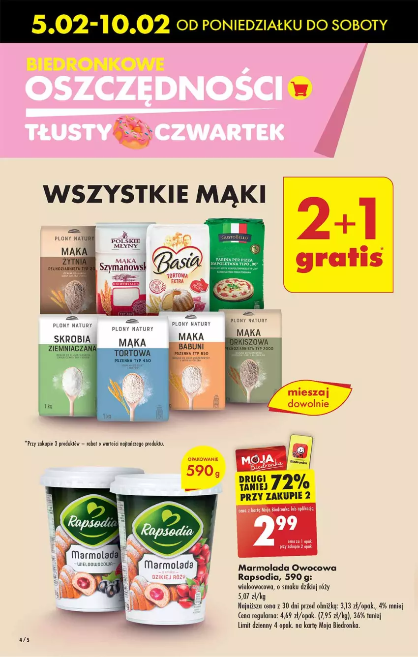 Gazetka promocyjna Biedronka - Od poniedzialku - ważna 05.02 do 10.02.2024 - strona 4 - produkty: Bell, Fa, Mąka, Marmolada, Mola, Pizza