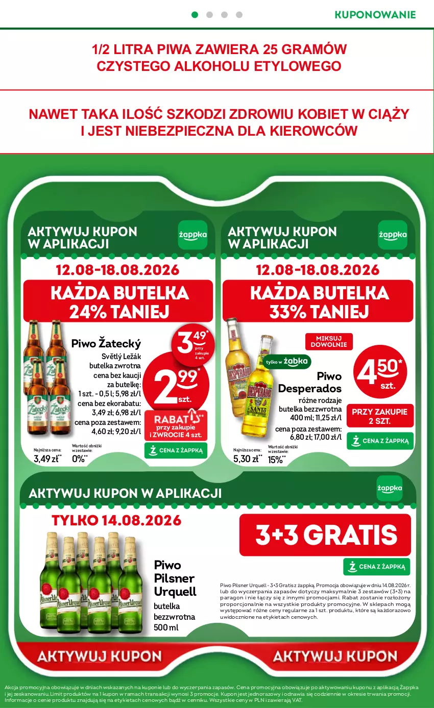 Gazetka promocyjna Żabka - gazetka-promocyjna-33-34-2026 - ważna 12.08 do 25.08.2026 - strona 34 - produkty: Desperados, Gra, Piec, Pilsner Urquell, Piwa, Piwo, Por, Rama, Tran