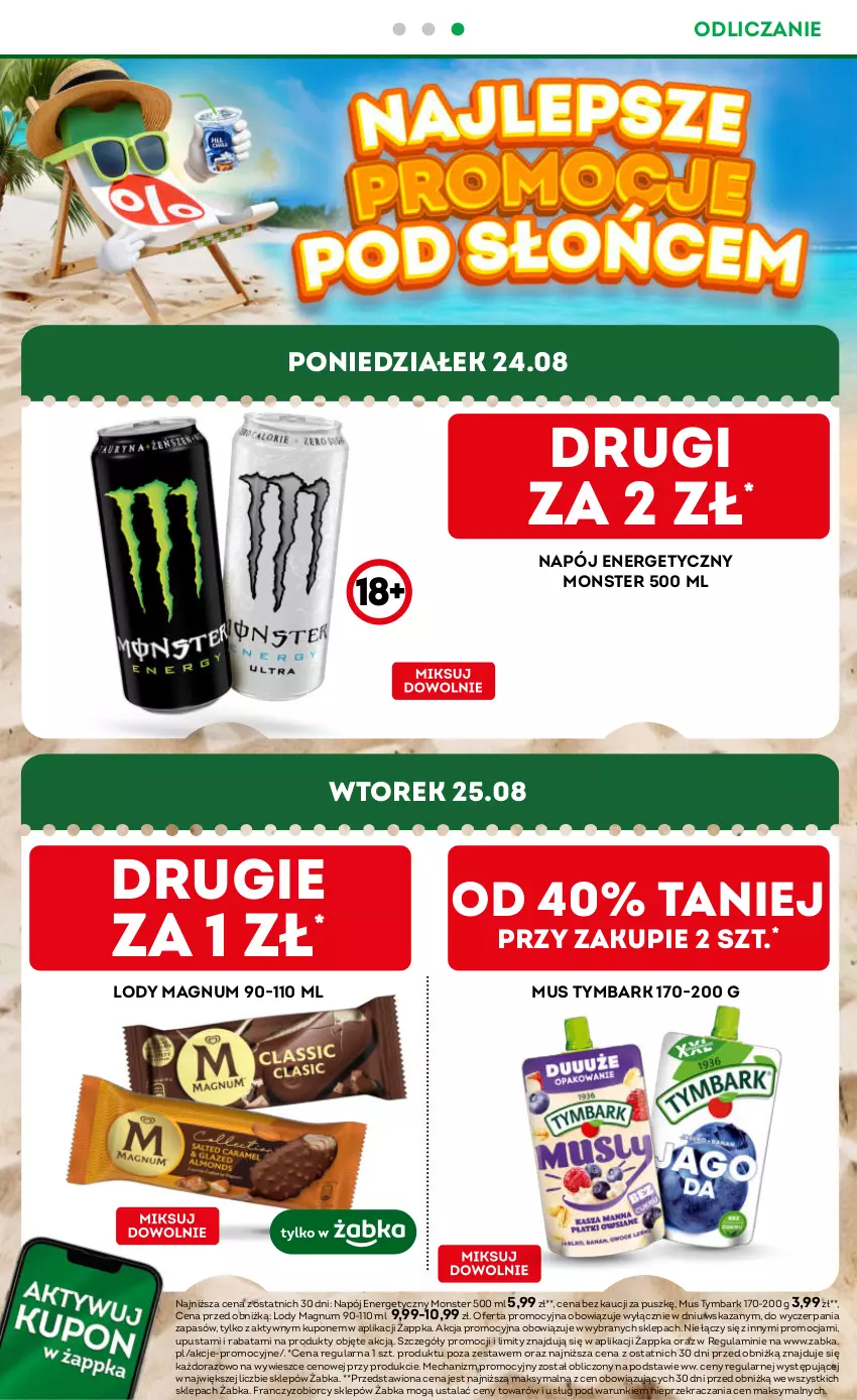Gazetka promocyjna Żabka - gazetka-promocyjna-33-34-2026 - ważna 12.08 do 25.08.2026 - strona 4 - produkty: Lody, Mus, Napój, Napój energetyczny, Tymbark