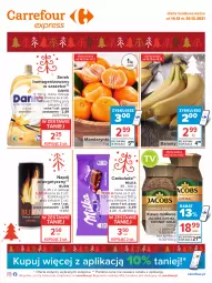 Gazetka promocyjna Carrefour - Gazetka Express - Gazetka - ważna od 20.12 do 20.12.2021 - strona 1 - produkty: Mandarynki, Banany, Ser, Napój energetyczny, Kawa mielona, Kawa, Kosz, Serek homogenizowany, Siatka, Serek, Czekolada, Danio, Jacobs, Napój, Milka