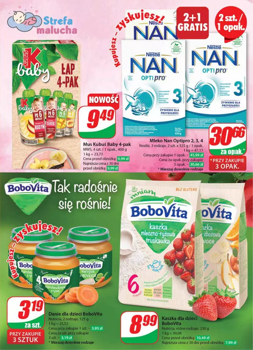 Gazetka promocyjna Dino - Gazetka 22 / 2024 - ważna 29.05 do 04.06.2024 - strona 17 - produkty: BoboVita, Kubuś, Mleko, Mus, NAN Optipro