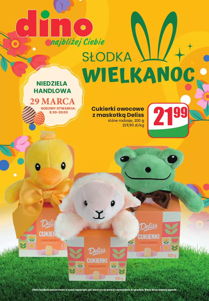 Gazetka promocyjna Dino - Katalog - Słodka Wielkanoc 2026 - ważna 25.03 do 04.04.2026 - strona 1 - produkty: Cukier, Cukierki, Deliss