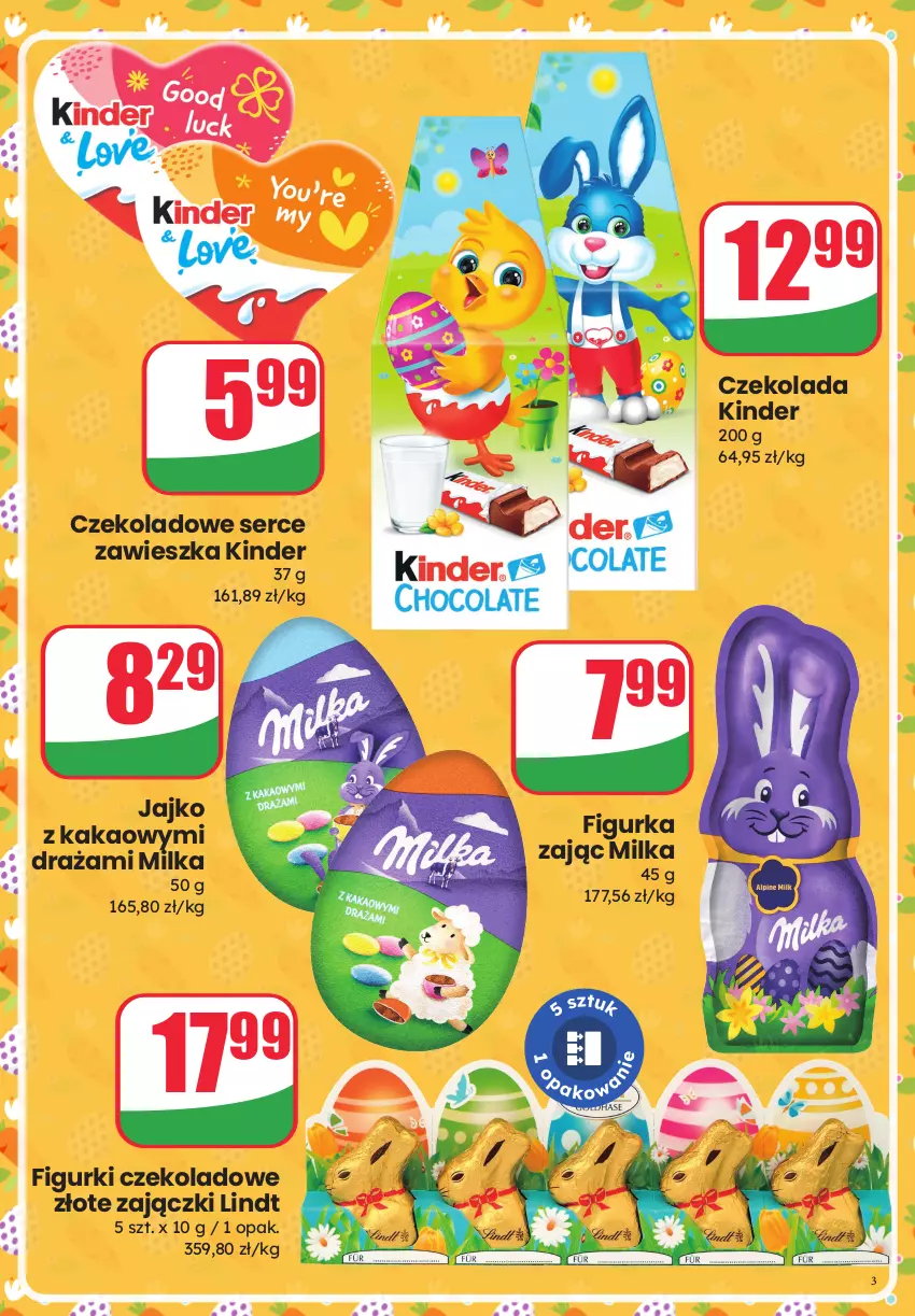 Gazetka promocyjna Dino - Katalog - Słodka Wielkanoc 2026 - ważna 25.03 do 04.04.2026 - strona 3 - produkty: Czekolada, Kakao, Kinder, Lindt, Milka, Ser