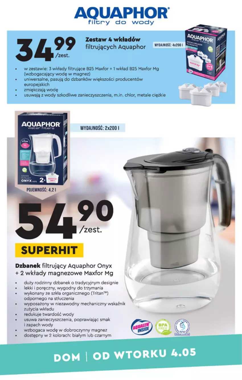 Gazetka promocyjna Biedronka - Okazje tygodnia - ważna 04.05 do 19.05.2021 - strona 10 - produkty: Aquaphor, Dzbanek, Dzbanek filtrujący, Magnez, Por