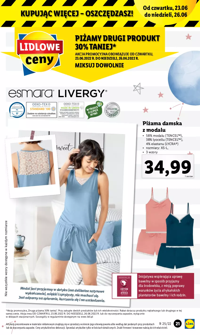 Gazetka promocyjna Lidl - GAZETKA - ważna 20.06 do 26.06.2022 - strona 23 - produkty: Moda, Piżama, Por