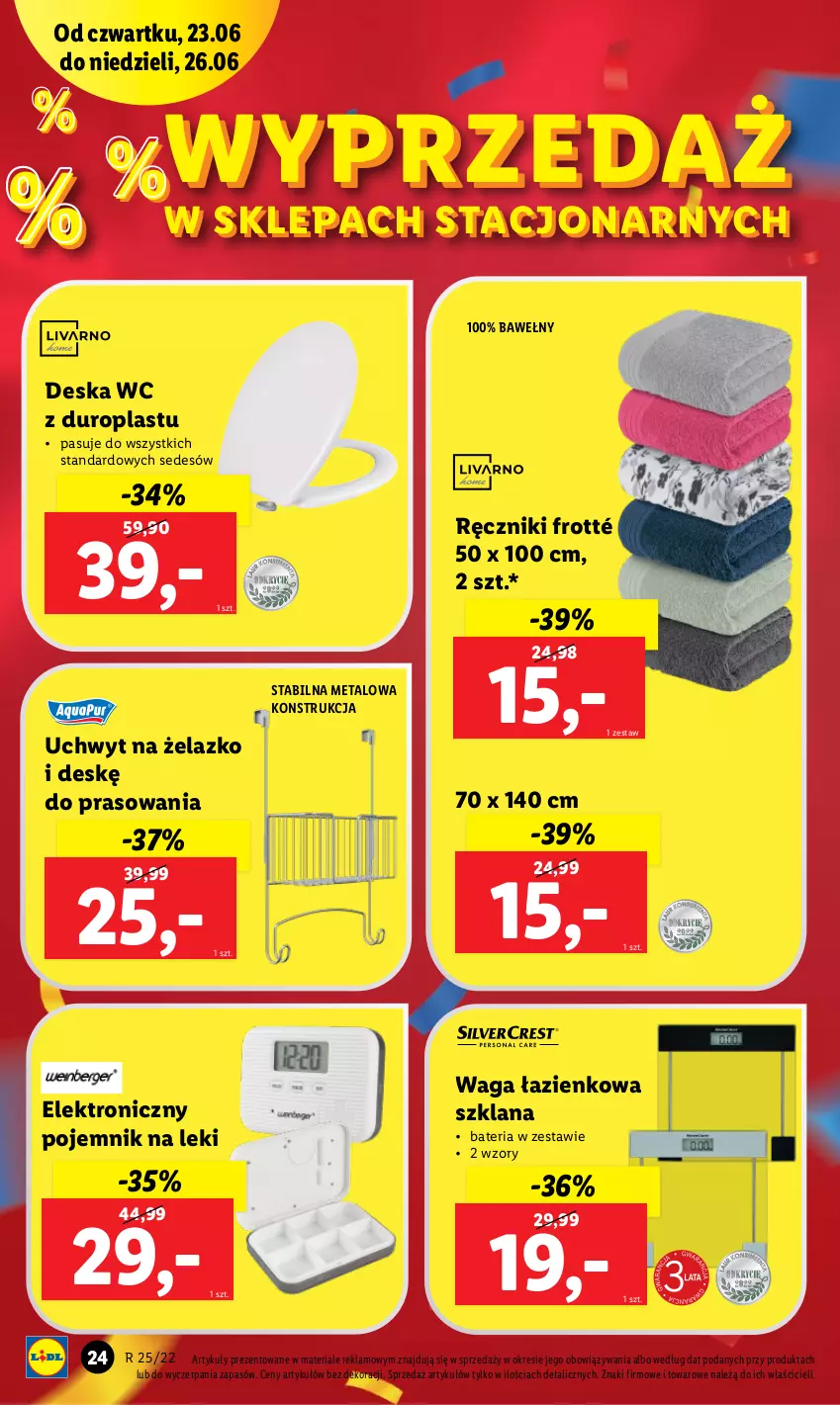 Gazetka promocyjna Lidl - GAZETKA - ważna 20.06 do 26.06.2022 - strona 28 - produkty: Bateria, LANA, Pojemnik, Pojemnik na leki, Ręcznik, Waga, Waga łazienkowa