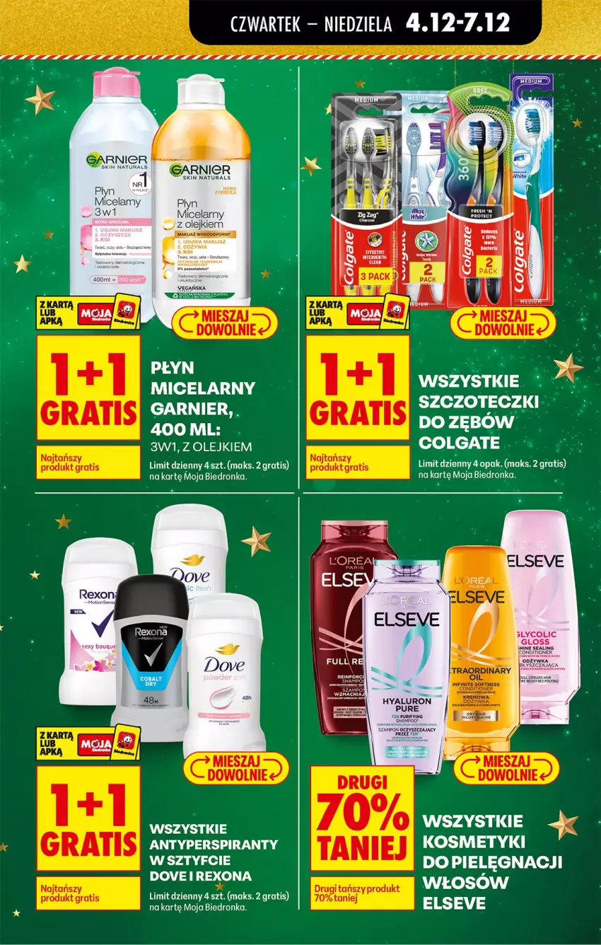 Gazetka promocyjna Biedronka - Od Czwartku - ważna 04.12 do 10.12.2025 - strona 23 - produkty: Antyperspirant, Colgate, Dove, Elseve, Fa, Garnier, Gra, LG, Olej, Płyn micelarny, Por, Pur, Rexona, Szampon