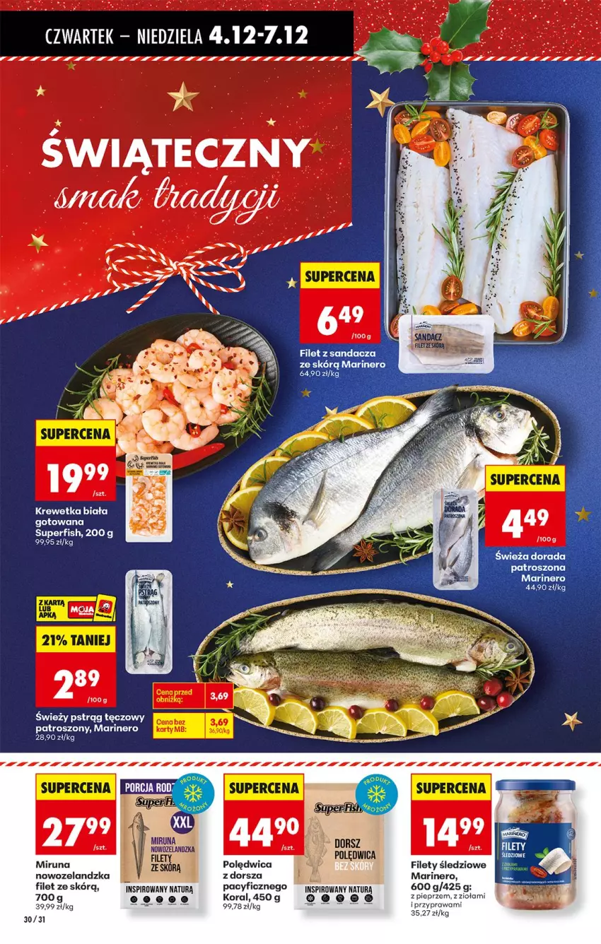 Gazetka promocyjna Biedronka - Od Czwartku - ważna 04.12 do 10.12.2025 - strona 38 - produkty: Dorsz, Miruna, Pieprz, Polędwica, Por, Pstrąg, Pstrąg tęczowy