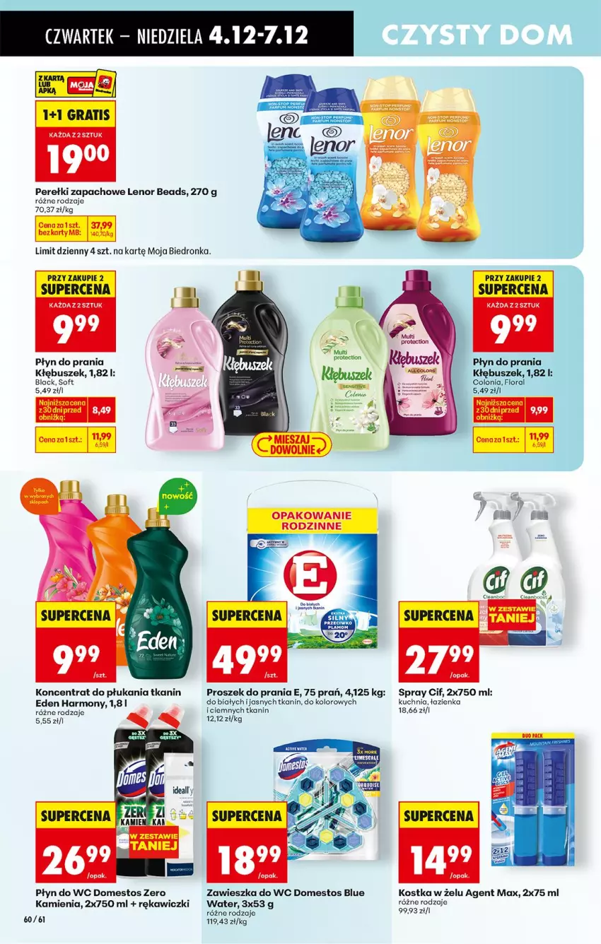 Gazetka promocyjna Biedronka - Od Czwartku - ważna 04.12 do 10.12.2025 - strona 78 - produkty: Cif, Domestos, Flora, Gra, Kuchnia, Lack, Lenor, Perełki zapachowe, Płyn do prania, Płyn do wc, Proszek do prania, Zawieszka do wc