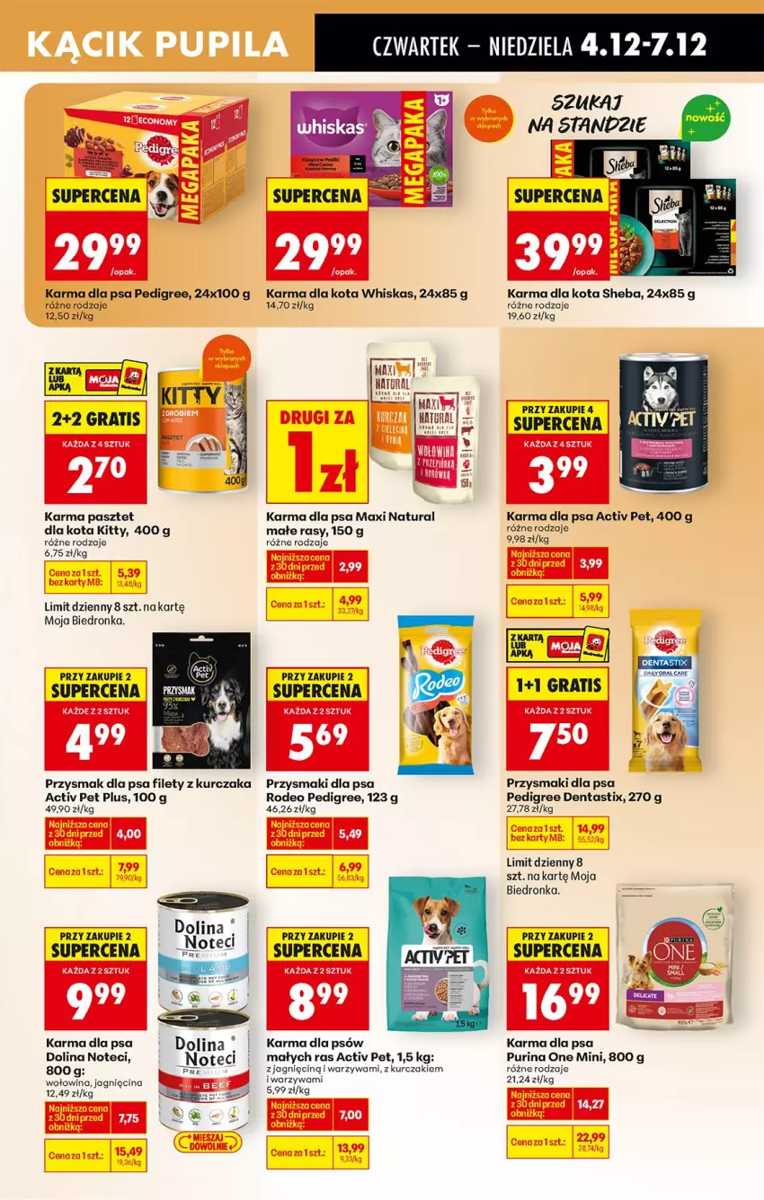 Gazetka promocyjna Biedronka - Od Czwartku - ważna 04.12 do 10.12.2025 - strona 81 - produkty: Gra, Kurczak, Pasztet, Pedigree, Przysmak dla psa, Przysmaki, Pur, Purina, Sheba, Warzywa, Whiskas, Wołowina