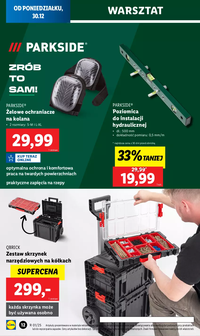 Gazetka promocyjna Lidl - GAZETKA - ważna 30.12.2024 do 04.01.2025 - strona 12 - produkty: LANA, Ochraniacze, Parkside, Poziomica