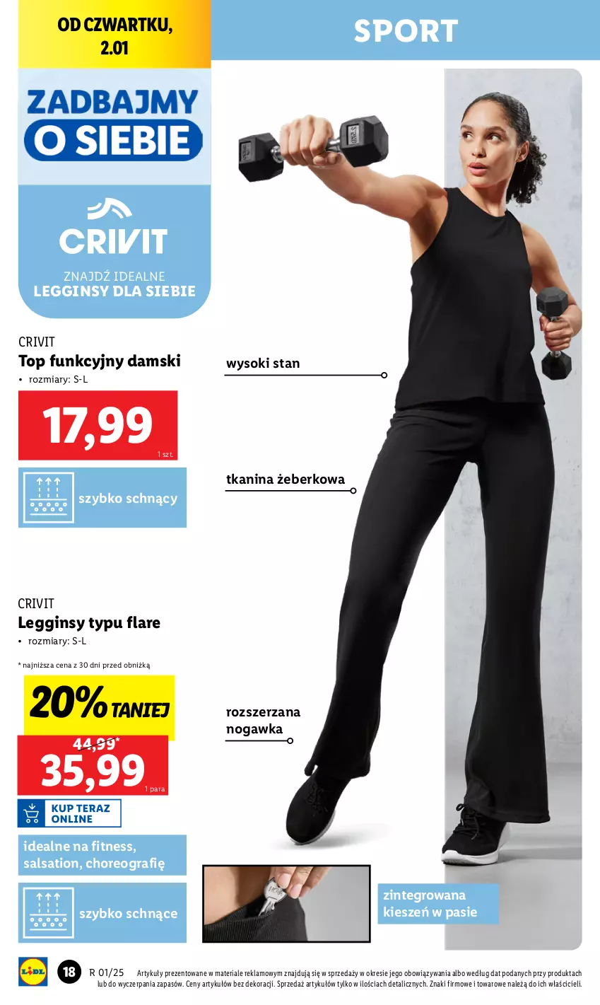 Gazetka promocyjna Lidl - GAZETKA - ważna 30.12.2024 do 04.01.2025 - strona 18 - produkty: Gin, Gra, Legginsy, Oreo, Por, Salsa, Sati, Sok, Sport, Top