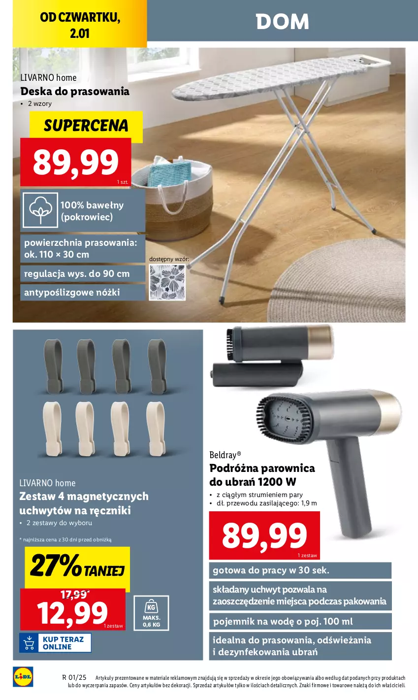 Gazetka promocyjna Lidl - GAZETKA - ważna 30.12.2024 do 04.01.2025 - strona 28 - produkty: Deska do prasowania, Ivar, Parownica, Pojemnik, Pokrowiec, Ręcznik, Rum