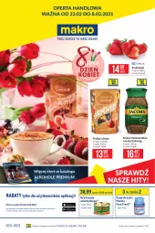 Gazetka promocyjna Makro - [Oferta promocyjna] Artykuły spożywcze - Gazetka - ważna od 08.03 do 08.03.2021 - strona 1 - produkty: Kawa rozpuszczalna, Sos, Pur, Truskawki, Praliny, Lindor, Kawa, Jacobs Krönung, Alkohole, Mentos, Biuro, Jacobs