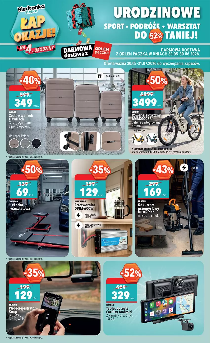 Gazetka promocyjna Biedronka - Okazje Tygodnia - ważna 30.05 do 13.06.2026 - strona 46 - produkty: Acer, Kamery, Leżanka, Odkurzacz, Tablet