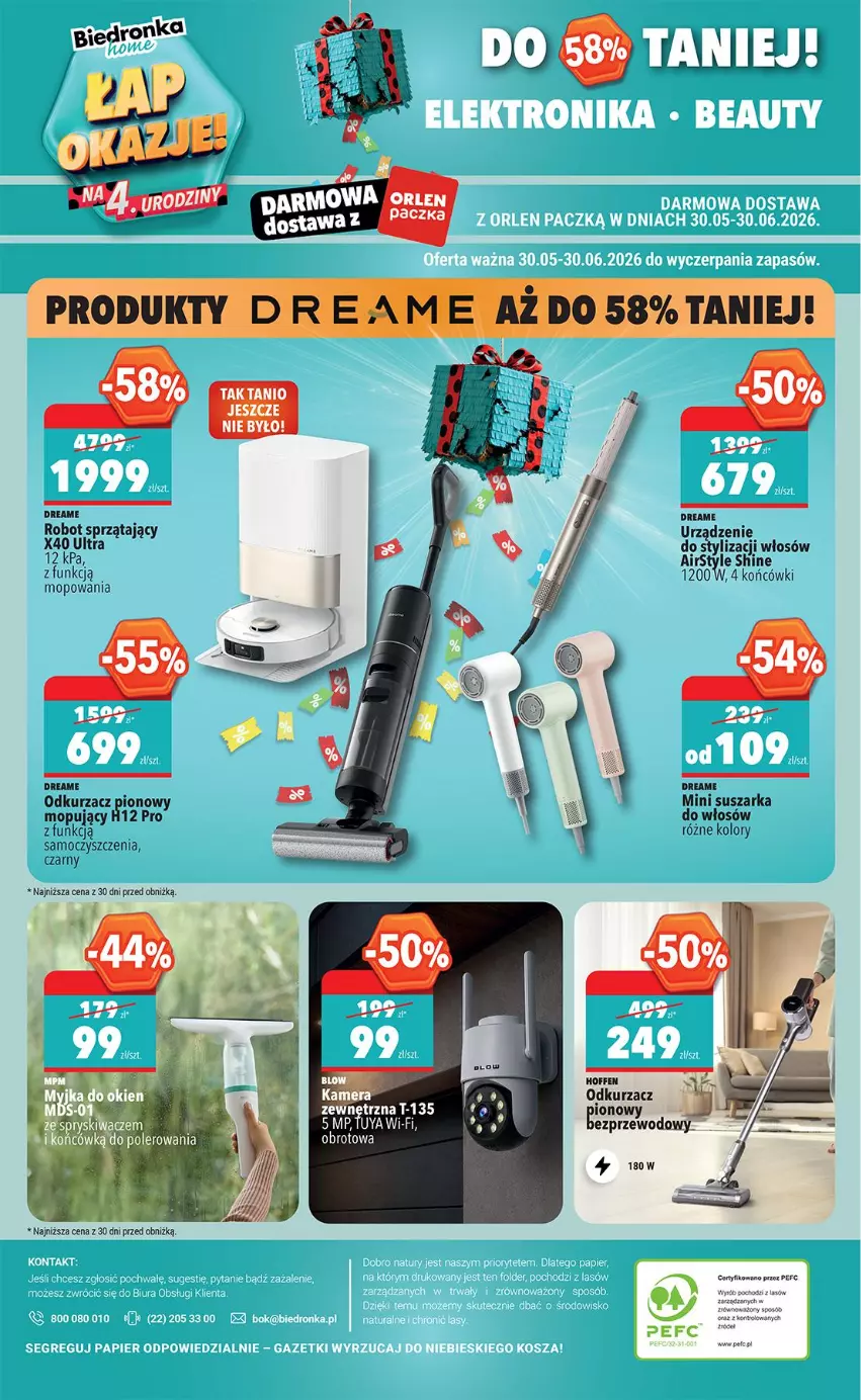 Gazetka promocyjna Biedronka - Okazje Tygodnia - ważna 30.05 do 13.06.2026 - strona 48 - produkty: Gra, Koc, Mop, Odkurzacz, Por, Robot, Suszarka