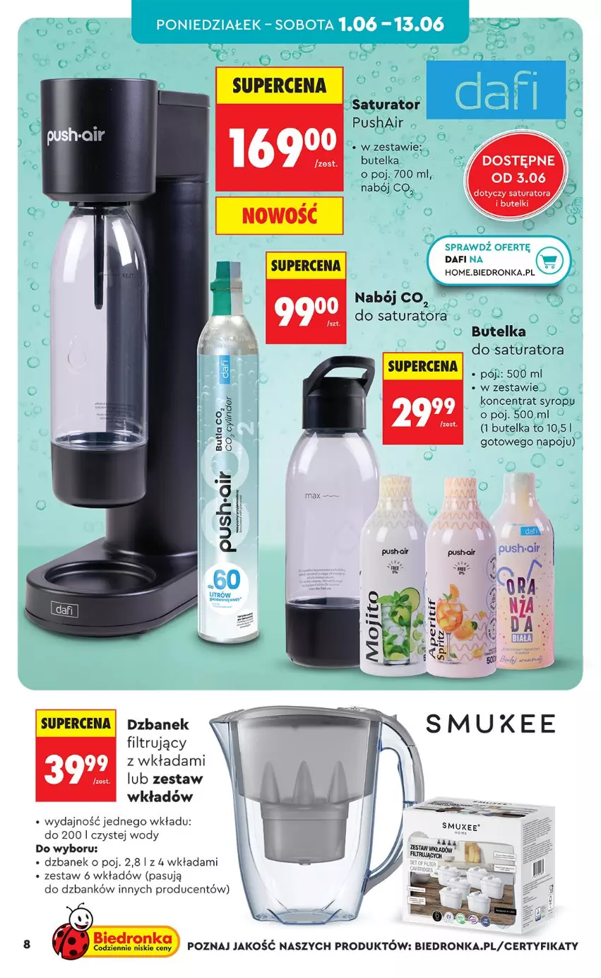 Gazetka promocyjna Biedronka - Okazje Tygodnia - ważna 30.05 do 13.06.2026 - strona 8 - produkty: Dzbanek, Dzbanek filtrujący, Por, Syrop