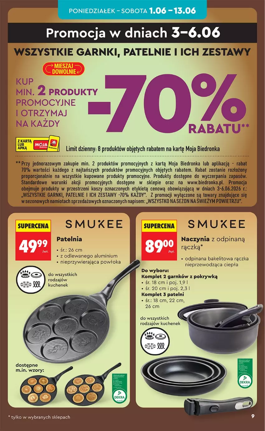 Gazetka promocyjna Biedronka - Okazje Tygodnia - ważna 30.05 do 13.06.2026 - strona 9 - produkty: Kosz, Namiot, O nas, Patelnia, Por