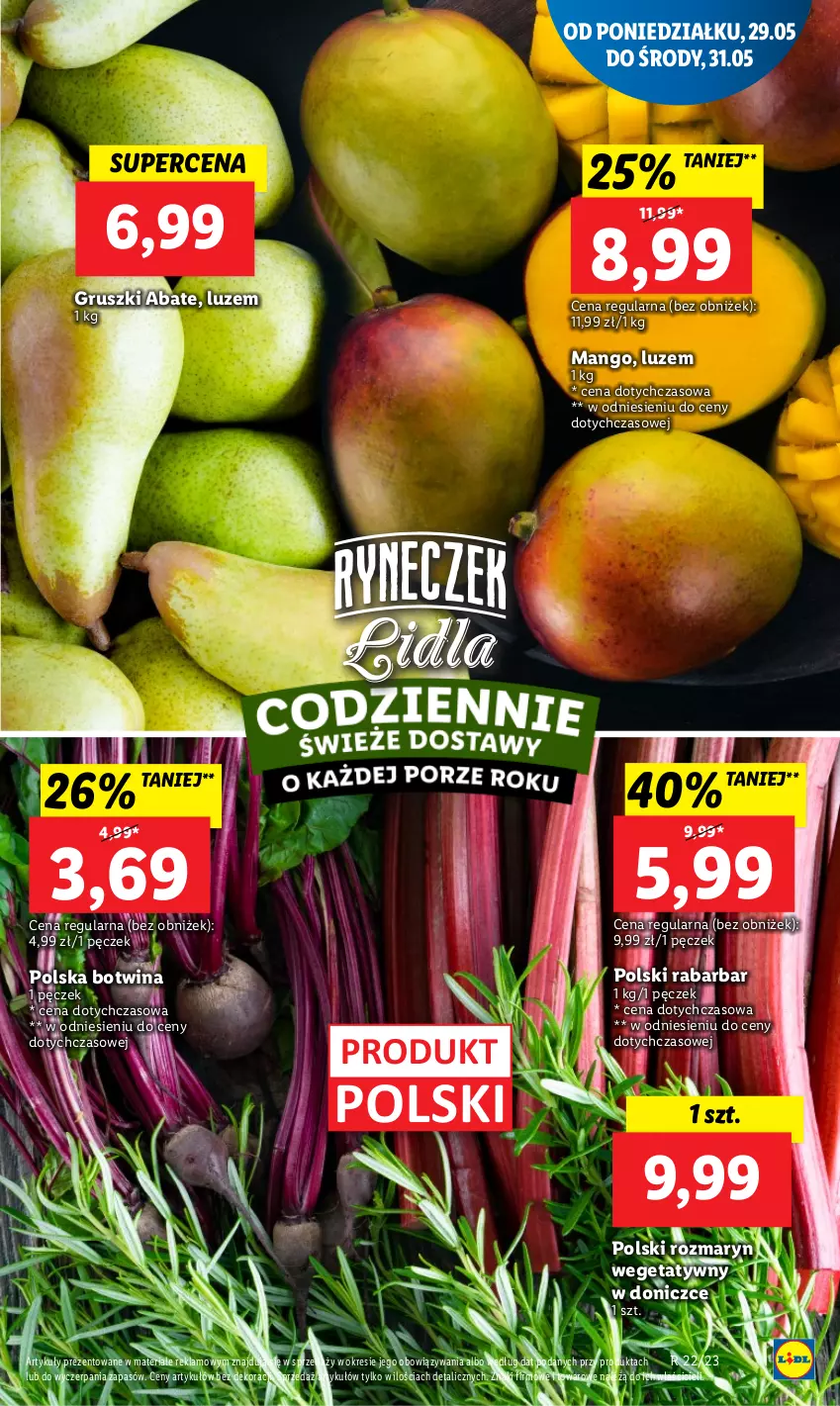 Gazetka promocyjna Lidl - GAZETKA - ważna 29.05 do 31.05.2023 - strona 23 - produkty: Gruszki, Mango