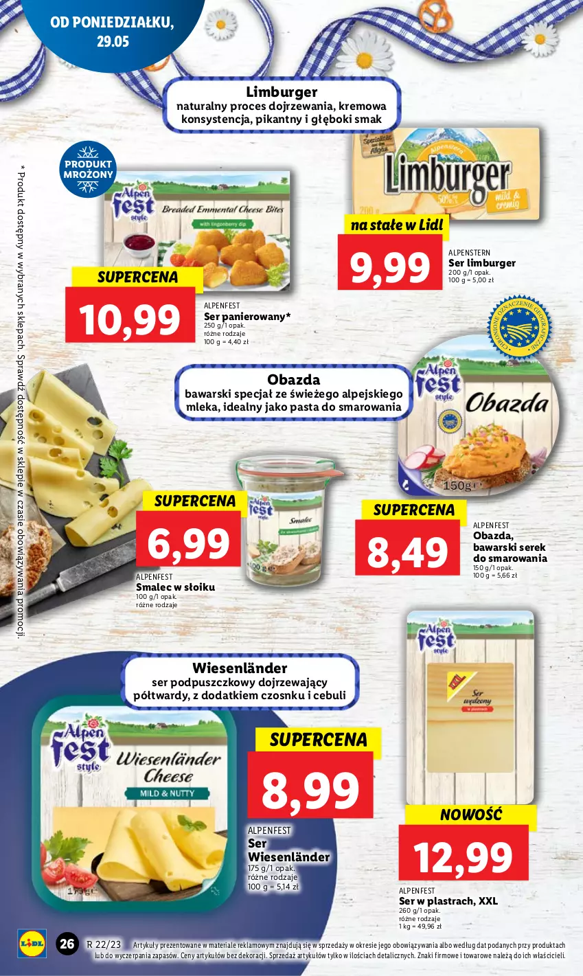 Gazetka promocyjna Lidl - GAZETKA - ważna 29.05 do 31.05.2023 - strona 40 - produkty: Burger, Limburger, Ser, Serek, Smalec