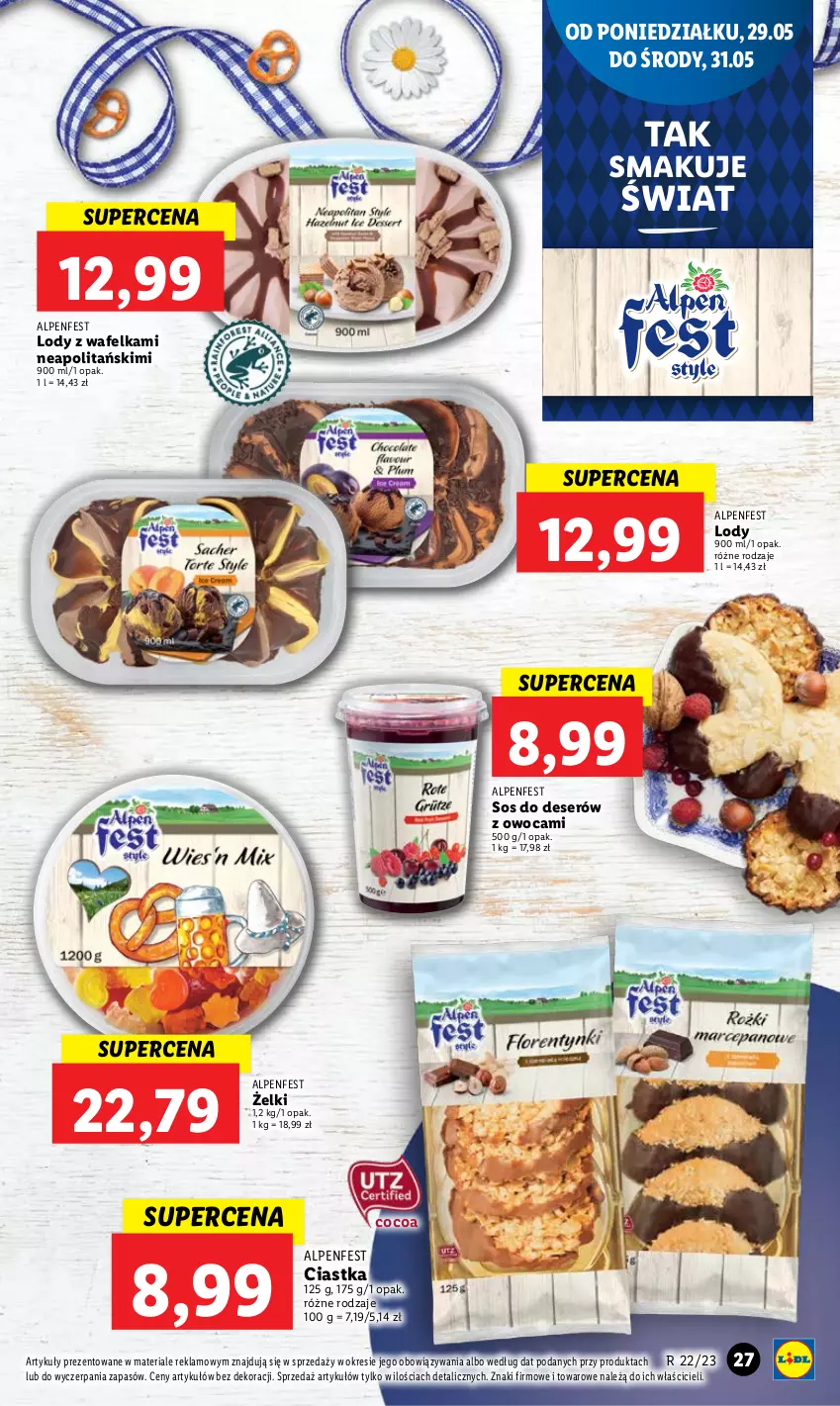 Gazetka promocyjna Lidl - GAZETKA - ważna 29.05 do 31.05.2023 - strona 41 - produkty: Ciastka, Deser, Lody, Ser, Sos