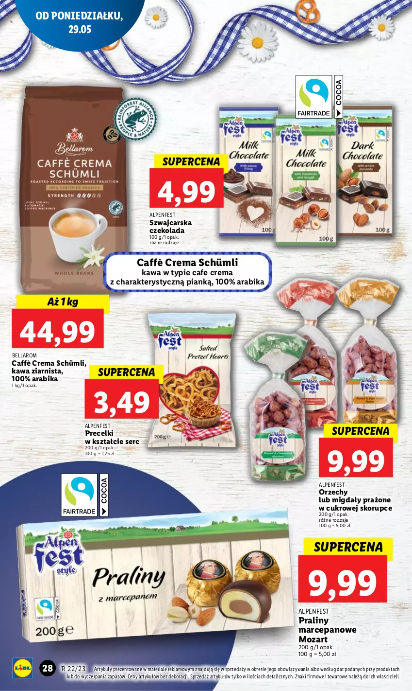 Gazetka promocyjna Lidl - GAZETKA - ważna 29.05 do 31.05.2023 - strona 42 - produkty: Bell, Bella, Cars, Czekolada, Kawa, Kawa ziarnista, Migdały, Praliny, Precelki, Ser