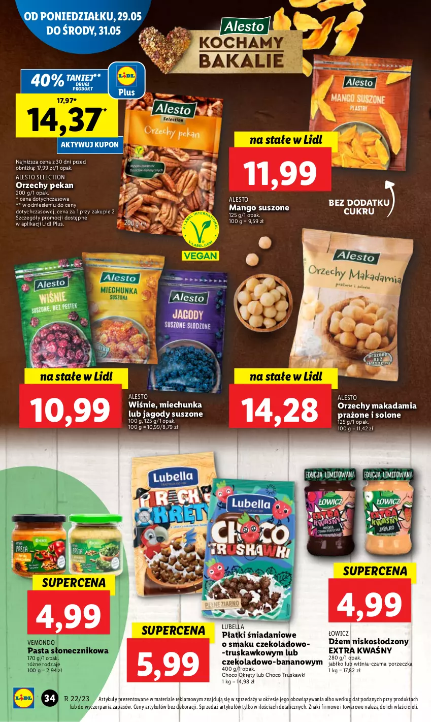 Gazetka promocyjna Lidl - GAZETKA - ważna 29.05 do 31.05.2023 - strona 48 - produkty: Bell, Bella, Danio, Dżem, Jagody, Lubella, Mango, Mango suszone, Por, Truskawki