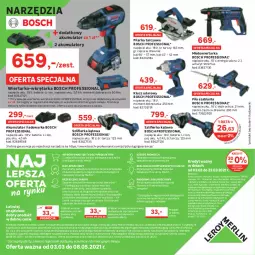 Gazetka promocyjna Leroy Merlin - Dla Fachowców i nie tylko - Gazetka - ważna od 08.05 do 08.05.2021 - strona 32 - produkty: Piec, Top, Mus, Gin, Gra, Wiertarka, Szlifierka kątowa, Kosz, Warka, Tarka, Wkręt, Młot, Młotowiertarka, Wkrętarka, Bateria, Szlifierka, Bosch, Pilarka tarczowa, Pokrywa, Sprzedawcy, Klucz udarowy, Akumulator