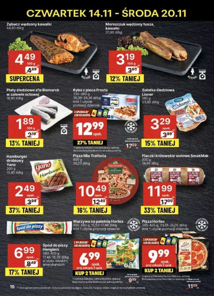 Gazetka promocyjna Delikatesy Centrum - ważna 14.11 do 20.11.2024 - strona 11 - produkty: Hortex, Kawa, Królewski, Orka, Piec, Pizza, Ryba, Sałat, Sałatka, Tusz, Warzywa