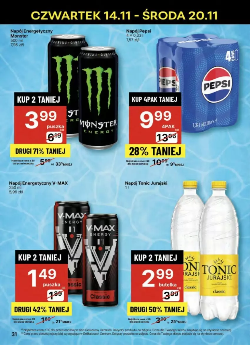 Gazetka promocyjna Delikatesy Centrum - ważna 14.11 do 20.11.2024 - strona 25 - produkty: Napój, Pepsi