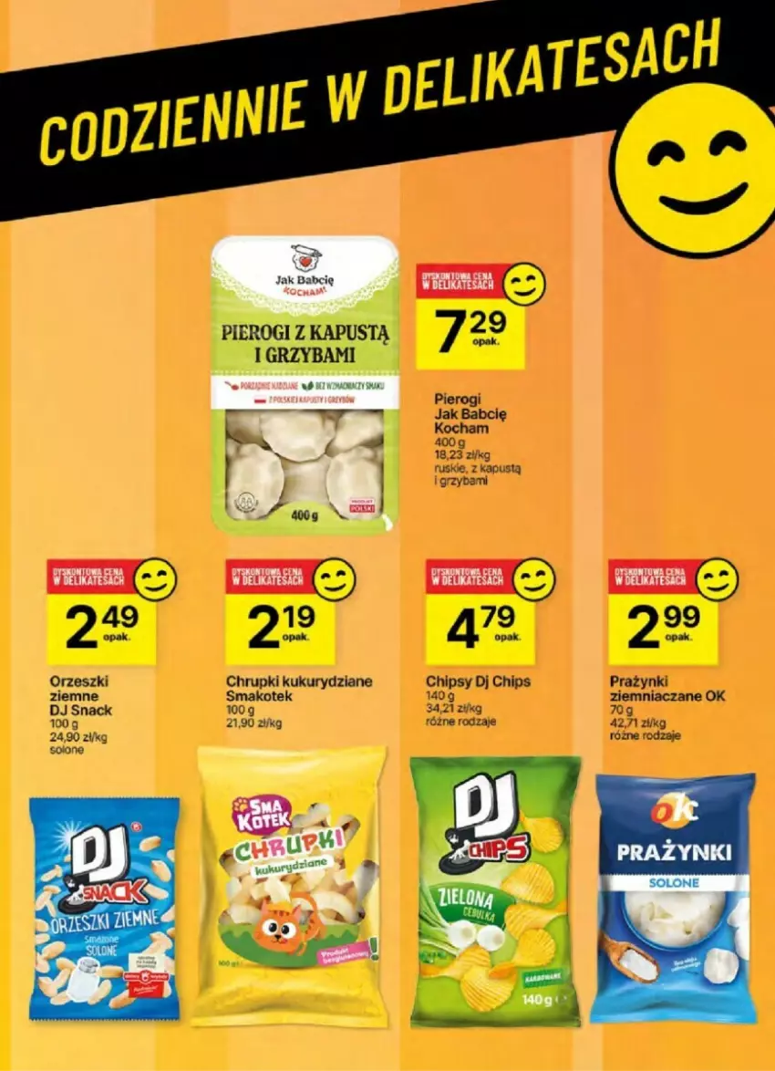 Gazetka promocyjna Delikatesy Centrum - ważna 14.11 do 20.11.2024 - strona 50 - produkty: Chipsy, Chrupki, Kapustą, Koc, Kotek, Orzeszki, Orzeszki ziemne, Pierogi, Smakotek