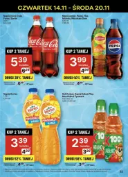 Gazetka promocyjna Delikatesy Centrum - Gazetka - ważna od 20.11 do 20.11.2024 - strona 26 - produkty: Sok, Rum, Mus, 7up, Mirinda, Coca-Cola, Pepsi, Lipton, Tymbark, Fanta, Kubuś, Sprite, Napój, Hortex, Fa