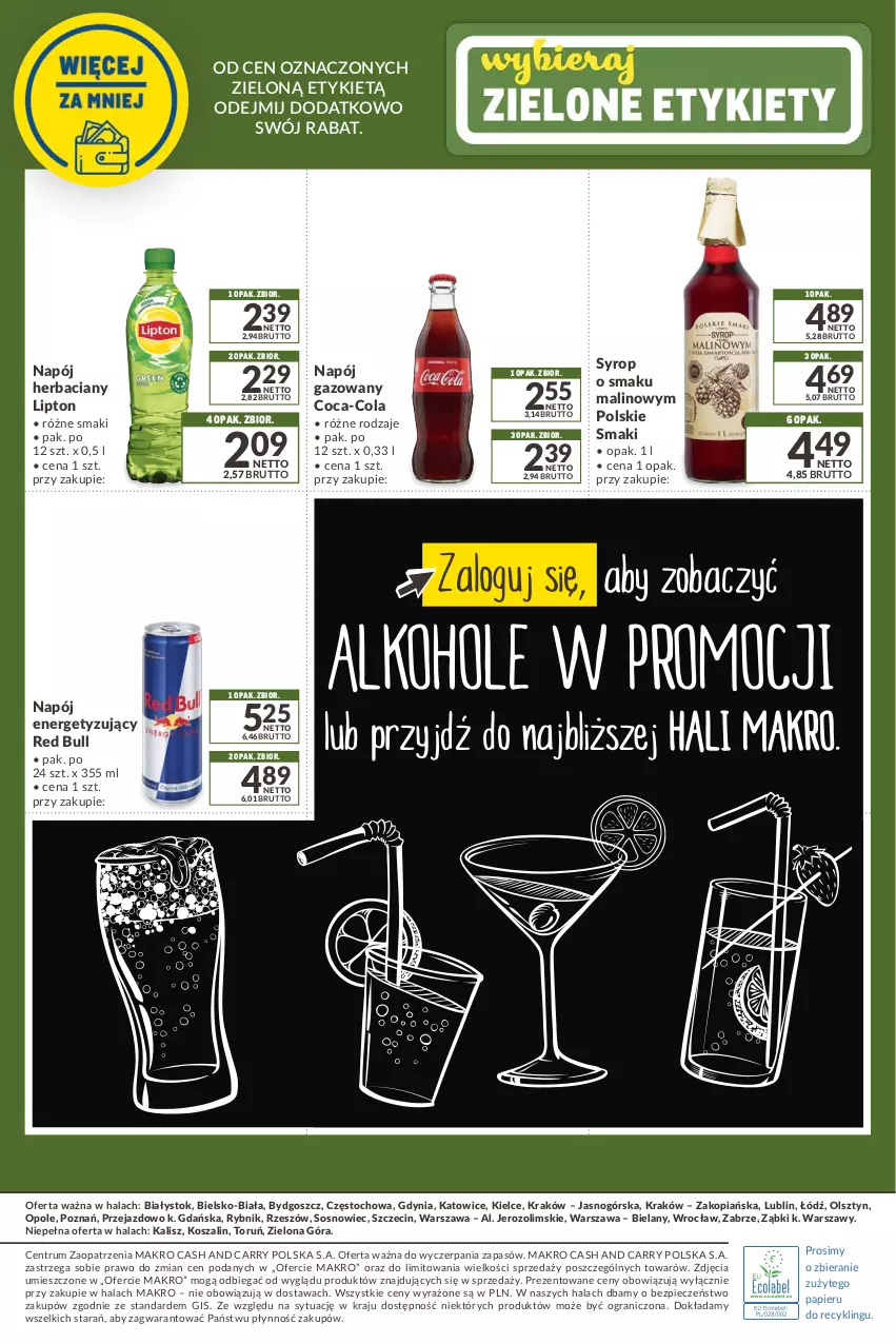 Gazetka promocyjna Makro - [Oferta specjalna] Kupując więcej, płacisz mniej - ważna 16.11 do 13.12.2021 - strona 8 - produkty: Coca-Cola, Gra, Kosz, Lipton, Napój, Napój gazowany, Papier, Piec, Red Bull, Rum, Sos, Syrop, Szal