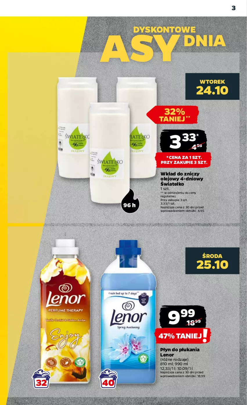 Gazetka promocyjna Netto - Akcesoria i dodatki - ważna 26.10 do 01.11.2023 - strona 3 - produkty: Lenor, Olej, Płyn do płukania, Znicz