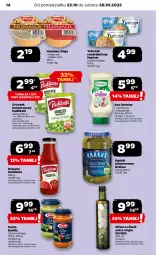Gazetka promocyjna Netto - Akcesoria i dodatki - Gazetka - ważna od 01.11 do 01.11.2023 - strona 14 - produkty: Hummus, Krakus, Sos, Ser, Mus, Gin, Ogórki konserwowe, Dega, Pesto, Tuńczyk, Oliwa z oliwek, Pudliszki, Barilla, Groszek, Oliwa