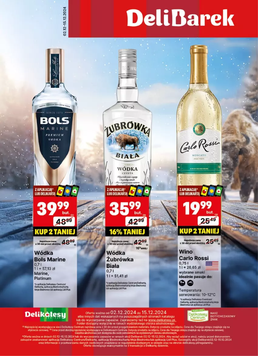 Gazetka promocyjna Delikatesy Centrum - DeliBarek DC49-DC50 - ważna 02.12 do 15.12.2024 - strona 3 - produkty: Bols, Carlo Rossi, Rum, Ser, Wódka