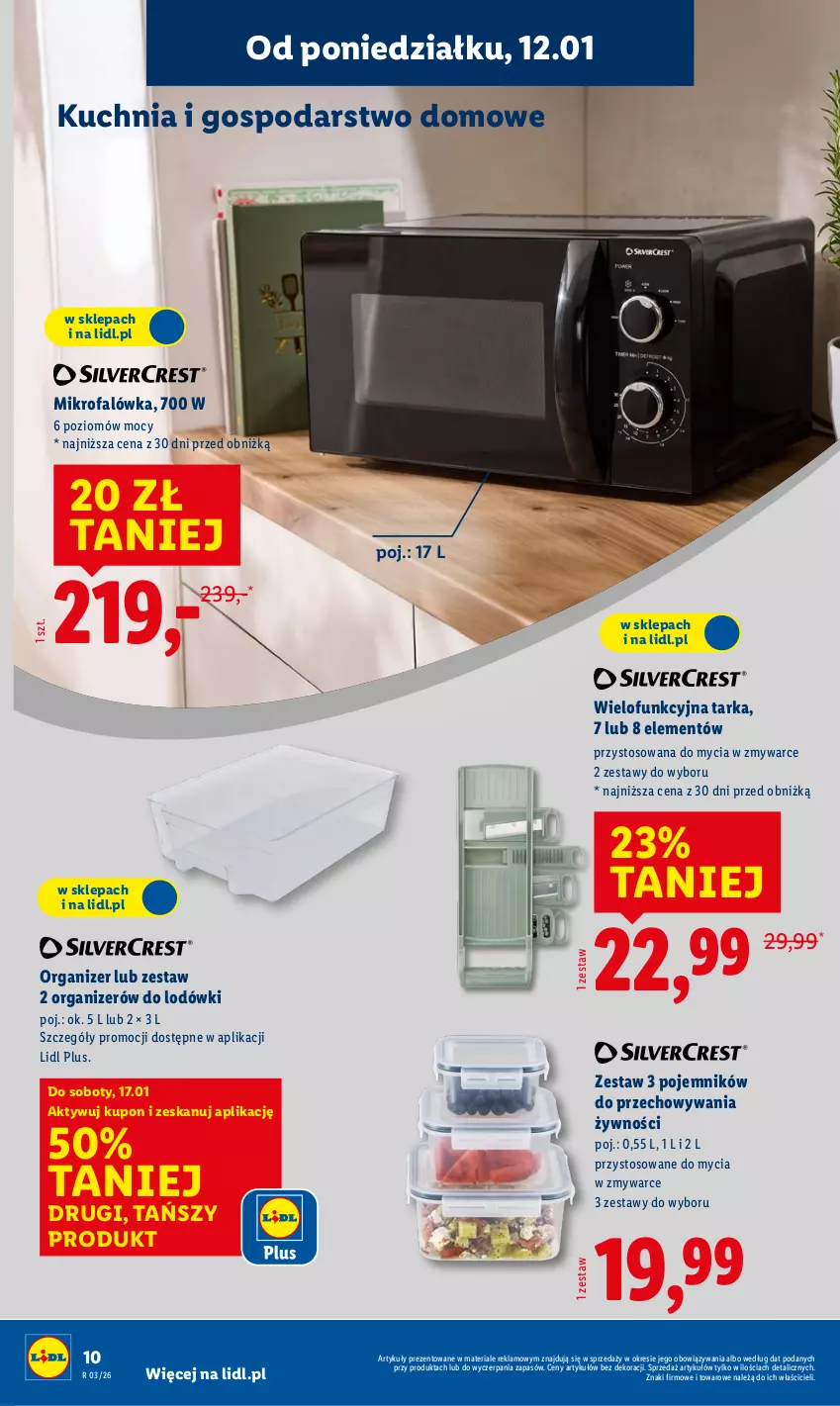 Gazetka promocyjna Lidl - GAZETKA - ważna 12.01 do 17.01.2026 - strona 10 - produkty: Fa, Kuchnia, Organizer, Pojemnik, Tarka
