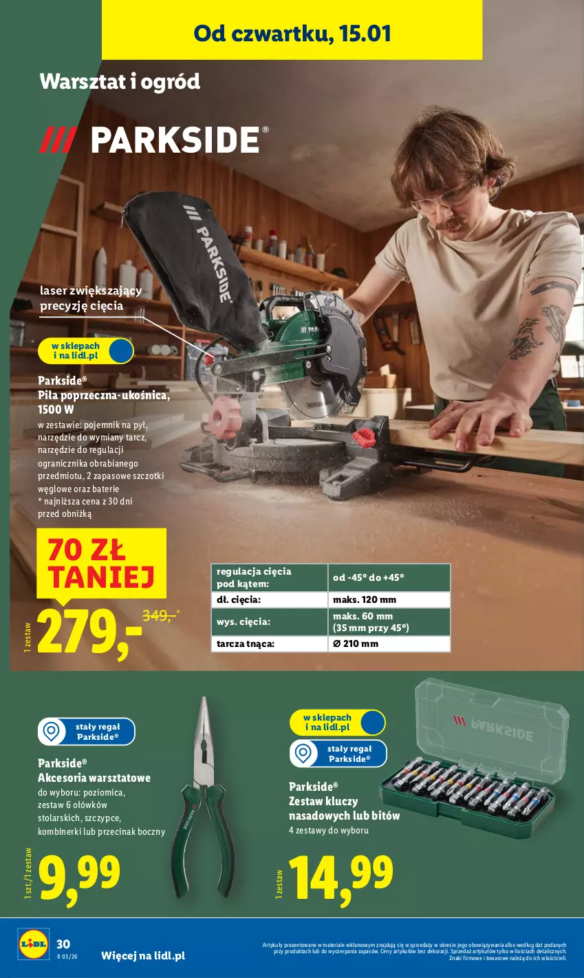 Gazetka promocyjna Lidl - GAZETKA - ważna 12.01 do 17.01.2026 - strona 32 - produkty: Gra, Ogród, Parkside, Pojemnik, Poziomica, Regał, Ser, Szczypce, Tarcza tnąca, Zestaw kluczy, Zestaw kluczy nasadowych