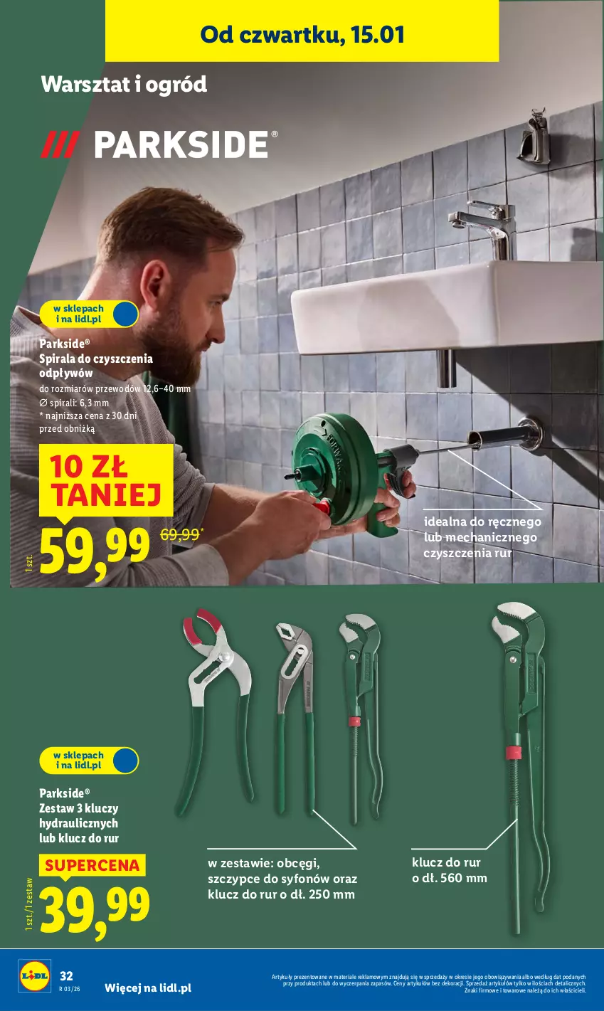 Gazetka promocyjna Lidl - GAZETKA - ważna 12.01 do 17.01.2026 - strona 34 - produkty: Ogród, Parkside, Syfon, Szczypce