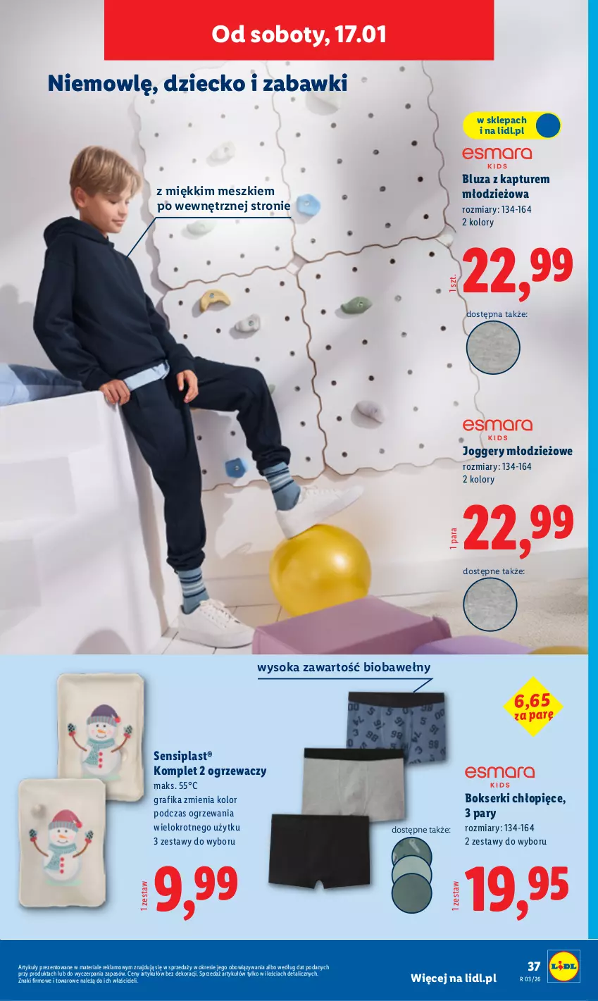 Gazetka promocyjna Lidl - GAZETKA - ważna 12.01 do 17.01.2026 - strona 39 - produkty: Bluza, Bluza z kapturem, Bokserki, Gra, Grafika, Ser, Sok